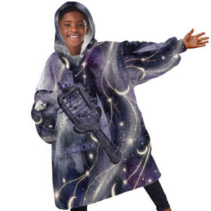 Bastet Egyptian Kid Wearable Blanket Hoodie Cat Goddess Cosmic Protector Moon Magic Night Sky