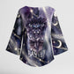 Bastet Egyptian Kimono Sleeve Blouse Cat Goddess Cosmic Protector Moon Magic Night Sky