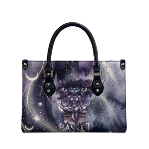 Bastet Egyptian Leather Bag Cat Goddess Cosmic Protector Moon Magic Night Sky