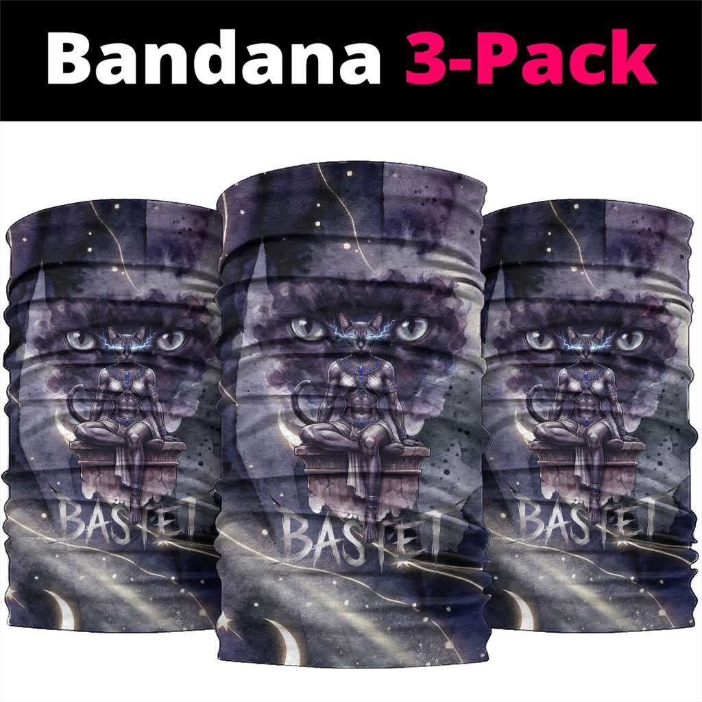 Bastet Egyptian Neck Gaiter Cat Goddess Cosmic Protector Moon Magic Night Sky
