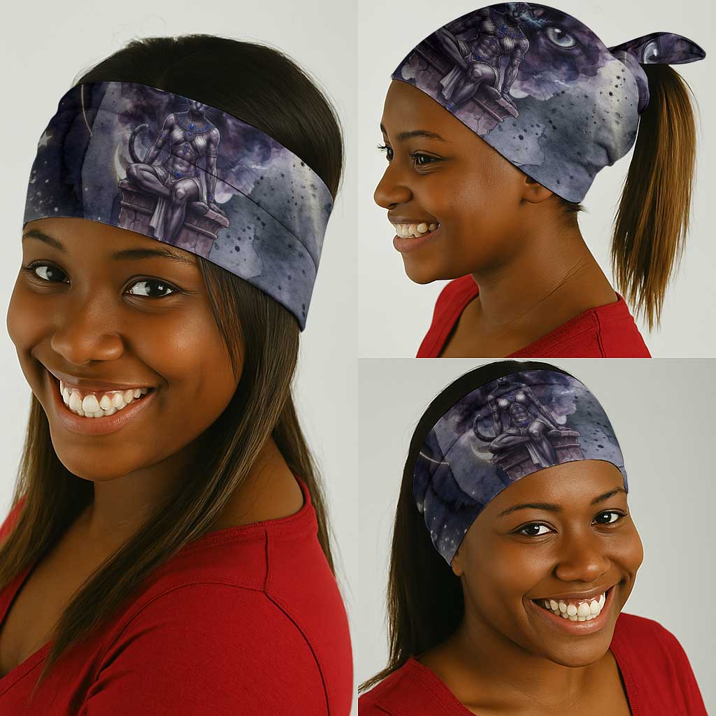 Bastet Egyptian Neck Gaiter Cat Goddess Cosmic Protector Moon Magic Night Sky