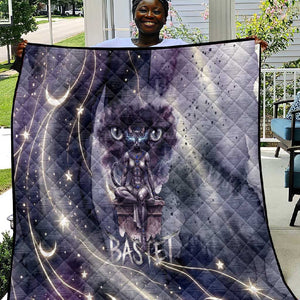 Bastet Egyptian Quilt Cat Goddess Cosmic Protector Moon Magic Night Sky
