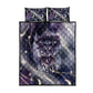 Bastet Egyptian Quilt Bed Set Cat Goddess Cosmic Protector Moon Magic Night Sky