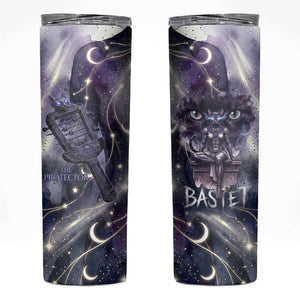 Bastet Egyptian Skinny Tumbler Cat Goddess Cosmic Protector Moon Magic Night Sky
