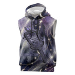 Bastet Egyptian Sleeveless Hoodie Cat Goddess Cosmic Protector Moon Magic Night Sky