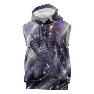 Bastet Egyptian Sleeveless Hoodie Cat Goddess Cosmic Protector Moon Magic Night Sky