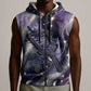 Bastet Egyptian Sleeveless Zip Hoodie Cat Goddess Cosmic Protector Moon Magic Night Sky