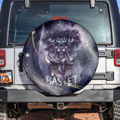 Bastet Egyptian Spare Tire Cover Cat Goddess Cosmic Protector Moon Magic Night Sky