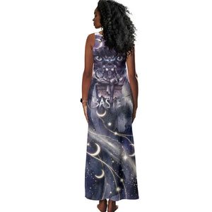 Bastet Egyptian Tank Maxi Dress Cat Goddess Cosmic Protector Moon Magic Night Sky