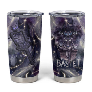 Bastet Egyptian Tumbler Cup Cat Goddess Cosmic Protector Moon Magic Night Sky