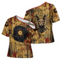 Bastet Egyptian Cross Shoulder Shirt Eye of Ra Cat Goddess Lady of Dread Ancient Power