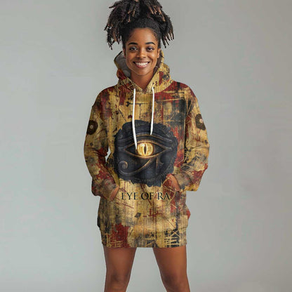Bastet Egyptian Hoodie Dress Eye of Ra Cat Goddess Lady of Dread Ancient Power