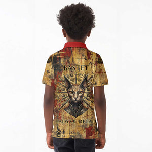 Bastet Egyptian Kid Polo Shirt Eye of Ra Cat Goddess Lady of Dread Ancient Power