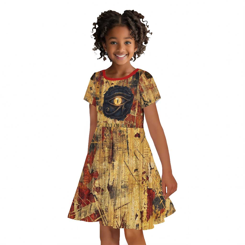 Bastet Egyptian Kid Short Sleeve Dress Eye of Ra Cat Goddess Lady of Dread Ancient Power