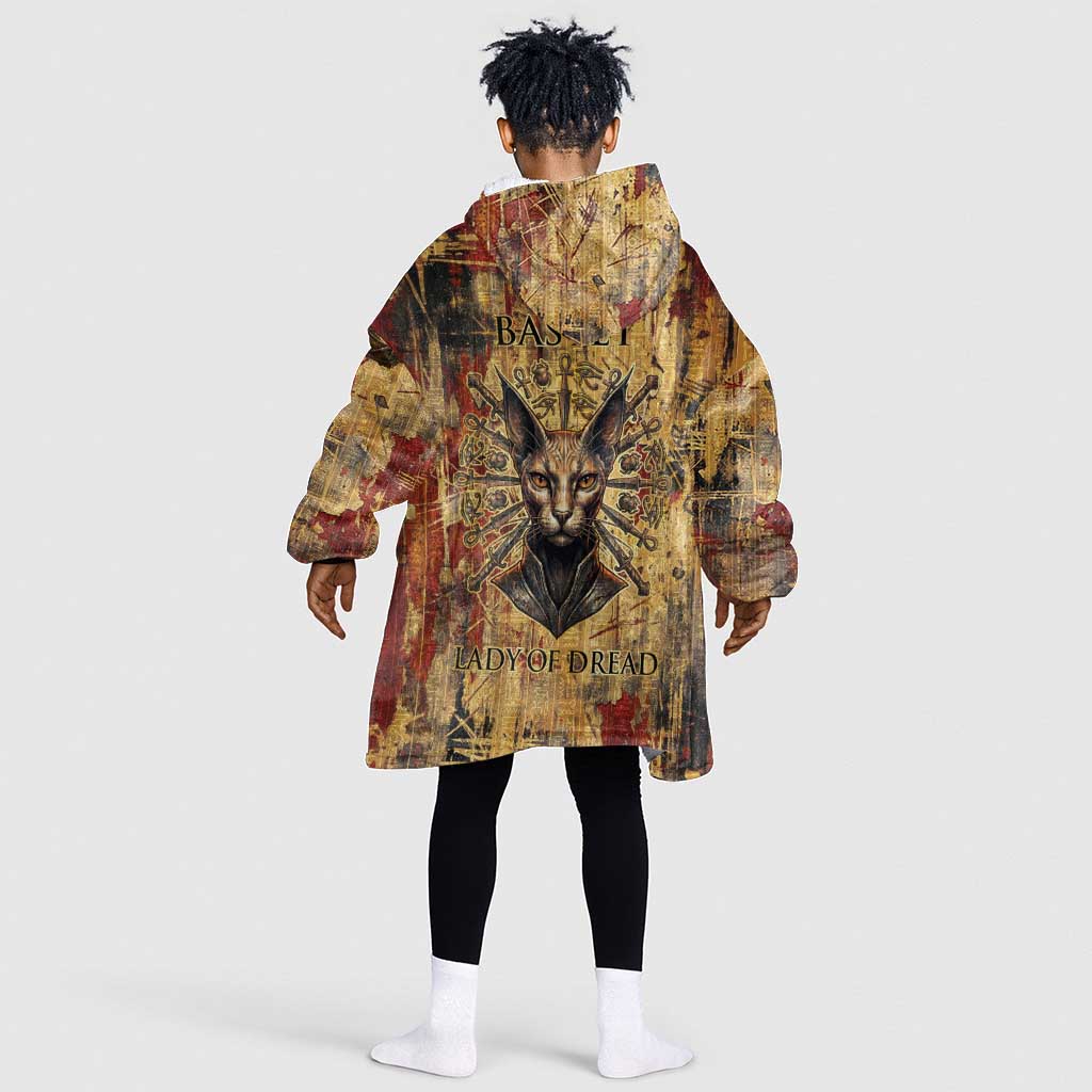 Bastet Egyptian Kid Wearable Blanket Hoodie Eye of Ra Cat Goddess Lady of Dread Ancient Power