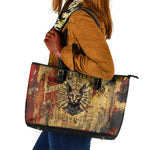 Bastet Egyptian Leather Tote Bag Eye of Ra Cat Goddess Lady of Dread Ancient Power