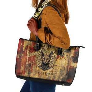Bastet Egyptian Leather Tote Bag Eye of Ra Cat Goddess Lady of Dread Ancient Power