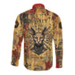 Bastet Egyptian Long Sleeve Button Shirt Eye of Ra Cat Goddess Lady of Dread Ancient Power