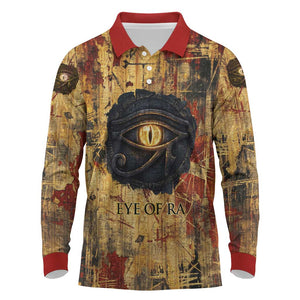 Bastet Egyptian Long Sleeve Polo Shirt Eye of Ra Cat Goddess Lady of Dread Ancient Power
