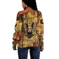 Bastet Egyptian Off Shoulder Sweater Eye of Ra Cat Goddess Lady of Dread Ancient Power