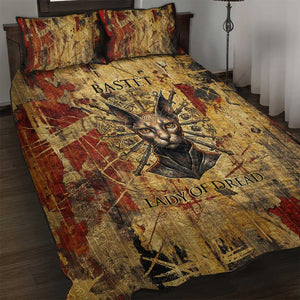 Bastet Egyptian Quilt Bed Set Eye of Ra Cat Goddess Lady of Dread Ancient Power