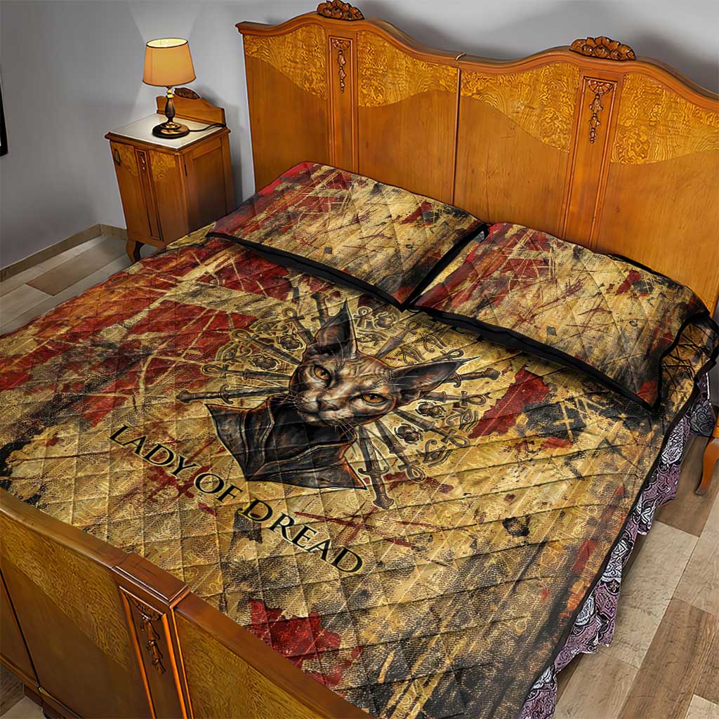 Bastet Egyptian Quilt Bed Set Eye of Ra Cat Goddess Lady of Dread Ancient Power