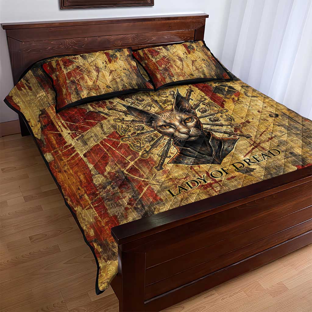 Bastet Egyptian Quilt Bed Set Eye of Ra Cat Goddess Lady of Dread Ancient Power