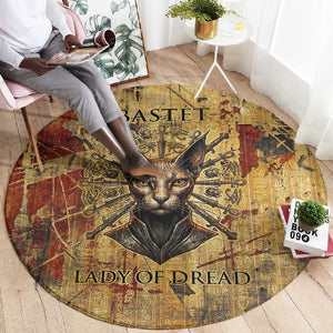 Bastet Egyptian Round Carpet Eye of Ra Cat Goddess Lady of Dread Ancient Power