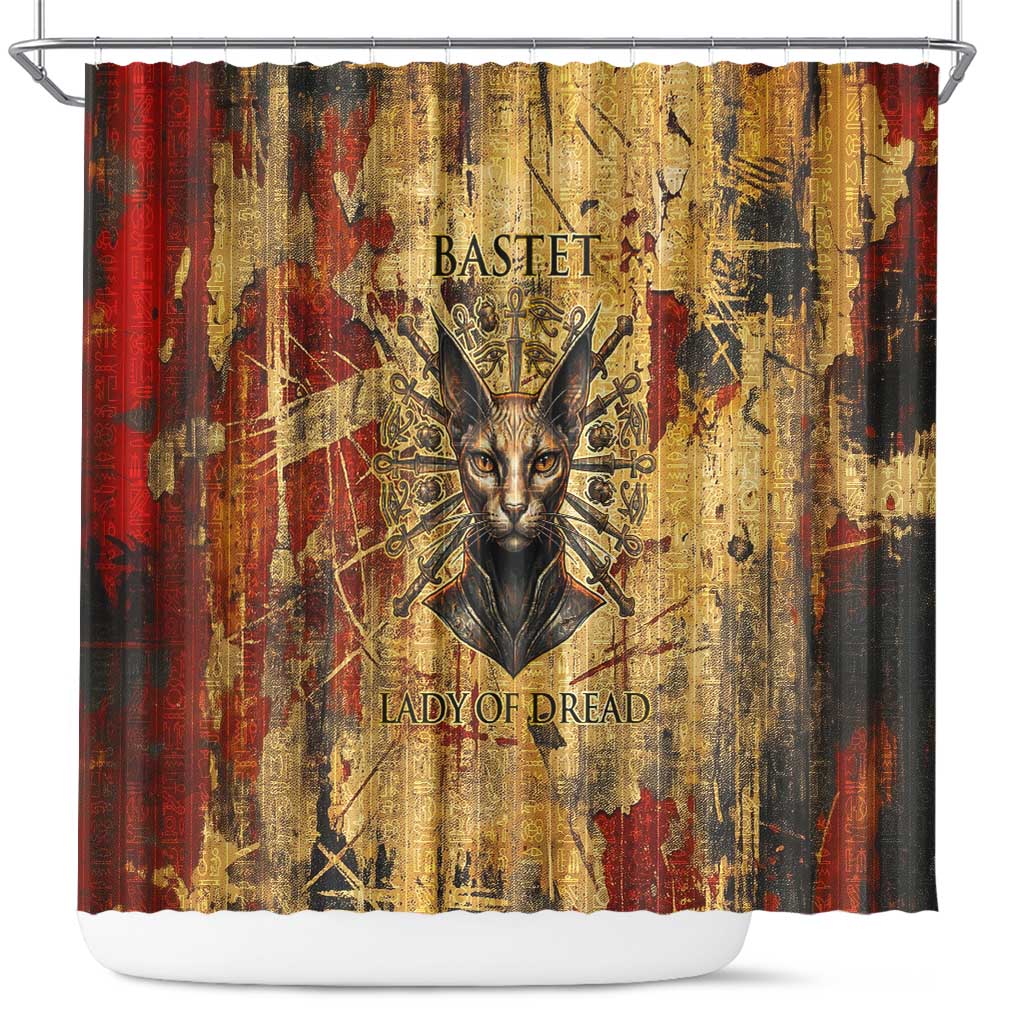 Bastet Egyptian Shower Curtain Eye of Ra Cat Goddess Lady of Dread Ancient Power