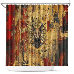 Bastet Egyptian Shower Curtain Eye of Ra Cat Goddess Lady of Dread Ancient Power