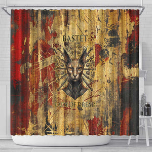 Bastet Egyptian Shower Curtain Eye of Ra Cat Goddess Lady of Dread Ancient Power