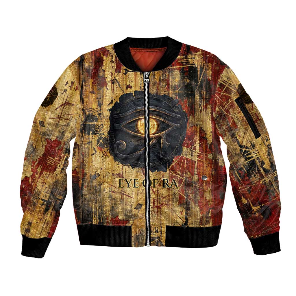 Bastet Egyptian Sleeve Zip Bomber Jacket Eye of Ra Cat Goddess Lady of Dread Ancient Power