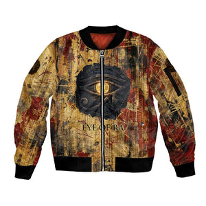 Bastet Egyptian Sleeve Zip Bomber Jacket Eye of Ra Cat Goddess Lady of Dread Ancient Power