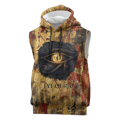 Bastet Egyptian Sleeveless Hoodie Eye of Ra Cat Goddess Lady of Dread Ancient Power