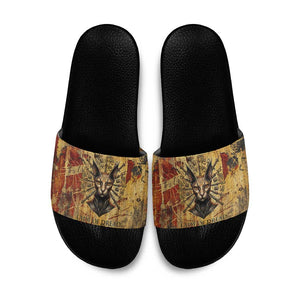 Bastet Egyptian Slide Sandals Eye of Ra Cat Goddess Lady of Dread Ancient Power