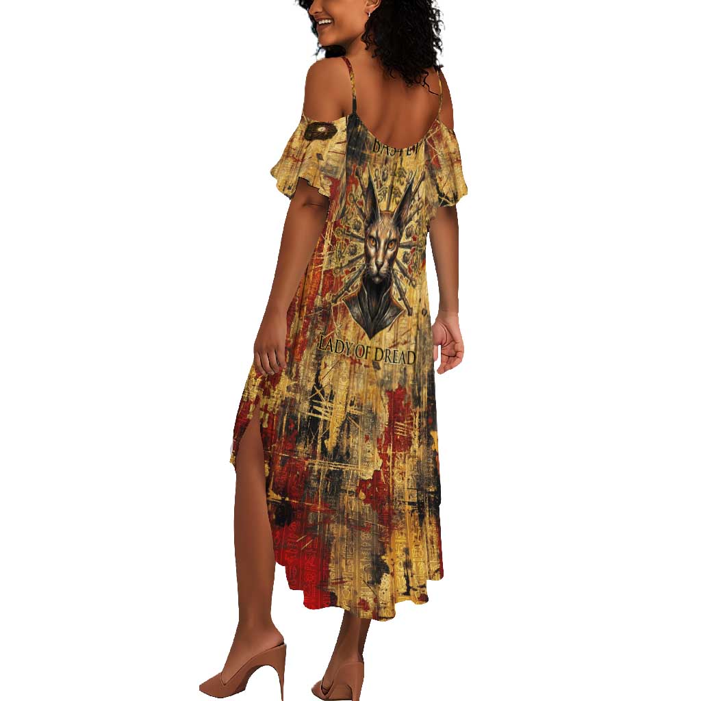 Bastet Egyptian Summer Maxi Dress Eye of Ra Cat Goddess Lady of Dread Ancient Power