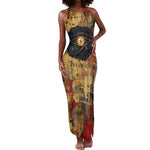 Bastet Egyptian Tank Maxi Dress Eye of Ra Cat Goddess Lady of Dread Ancient Power