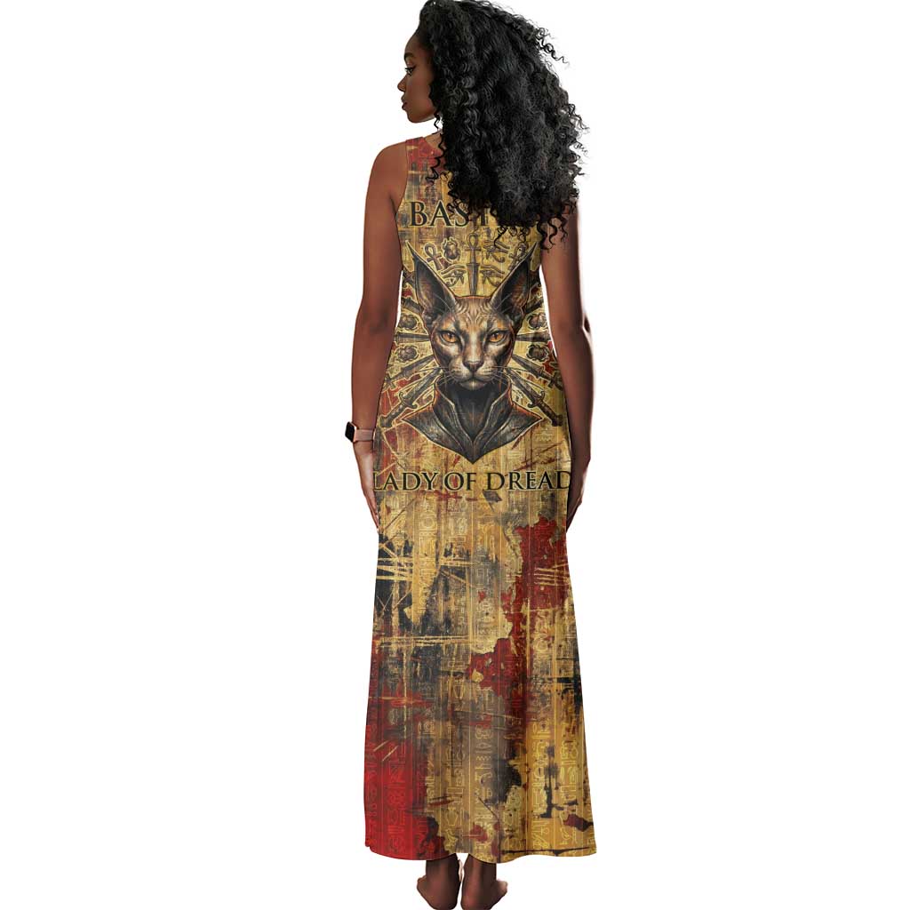 Bastet Egyptian Tank Maxi Dress Eye of Ra Cat Goddess Lady of Dread Ancient Power