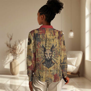 Bastet Egyptian Women Casual Shirt Eye of Ra Cat Goddess Lady of Dread Ancient Power