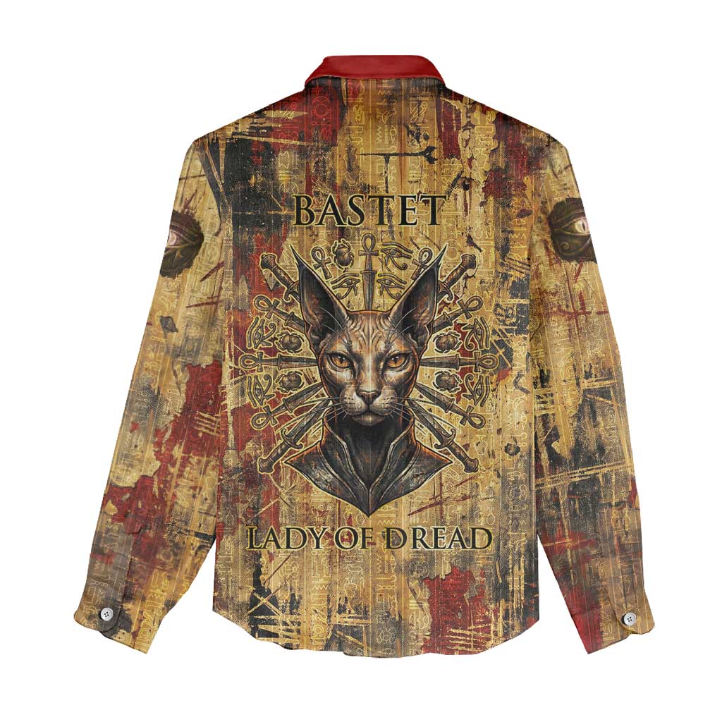 Bastet Egyptian Women Casual Shirt Eye of Ra Cat Goddess Lady of Dread Ancient Power