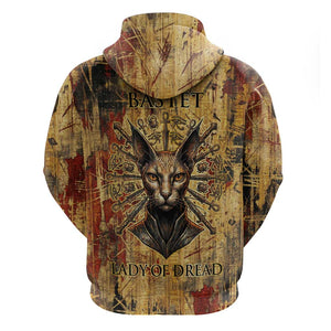 Bastet Egyptian Zip Hoodie Eye of Ra Cat Goddess Lady of Dread Ancient Power