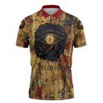 Bastet Egyptian Zipper Polo Shirt Eye of Ra Cat Goddess Lady of Dread Ancient Power