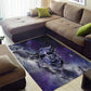 Bat Egyptian Area Rug Cow Goddess Celestial Face Horn Ring Gem Cosmic Starry Sky