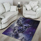 Bat Egyptian Area Rug Cow Goddess Celestial Face Horn Ring Gem Cosmic Starry Sky