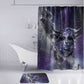 Bat Egyptian Bathroom Set Cow Goddess Celestial Face Horn Ring Gem Cosmic Starry Sky