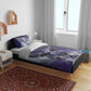 Bat Egyptian Bedding Set Cow Goddess Celestial Face Horn Ring Gem Cosmic Starry Sky