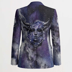 Bat Egyptian Blazer Cow Goddess Celestial Face Horn Ring Gem Cosmic Starry Sky