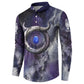 Bat Egyptian Button Sweatshirt Cow Goddess Celestial Face Horn Ring Gem Cosmic Starry Sky