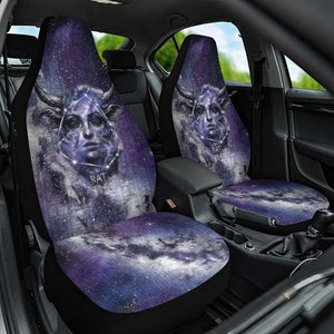 Bat Egyptian Car Seat Cover Cow Goddess Celestial Face Horn Ring Gem Cosmic Starry Sky