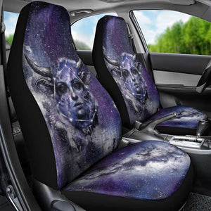 Bat Egyptian Car Seat Cover Cow Goddess Celestial Face Horn Ring Gem Cosmic Starry Sky